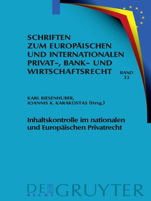 cover image of Inhaltskontrolle im nationalen und Europäischen Privatrecht